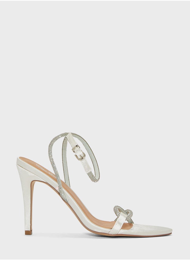 Chi-Chi London - Diamante Strap Detail Heel Stiletto Sandals - Image 1