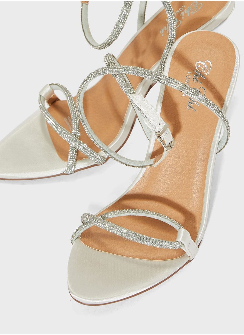 Chi-Chi London - Diamante Strap Detail Heel Stiletto Sandals - Image 1