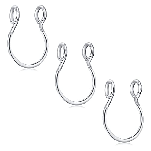 D.Bella Stainless Steel Hoop Earring, 20g Faux Septum Nose Ring, 8mm Non-Pierced Clip, Fashion Fake Piercing Jewelry for Women Men - Image 1
