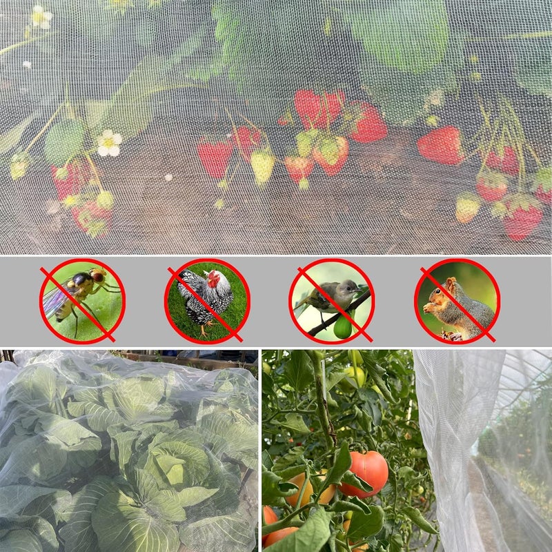 Meuallikit Garden Netting, 10'x20' Ultra Fine Insect Netting for Plants Trees Vegetables, Mesh Protection Netting Fruits Flowers Crops Greenhouse Row Covers Raised Beds Bug Screen Barrier Net - Image 2