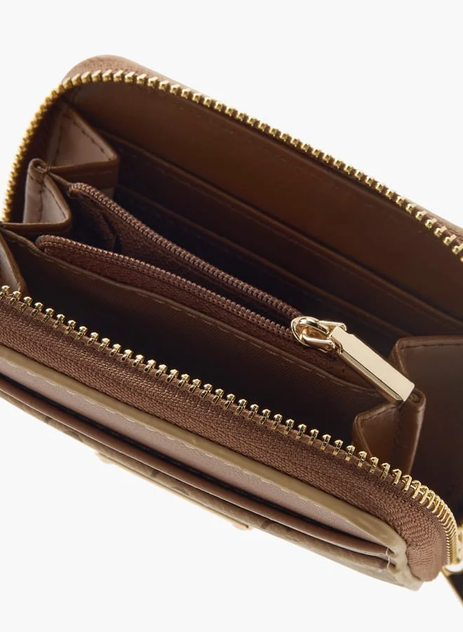 سيليست Womens Monogram Print Zip Around Wallet