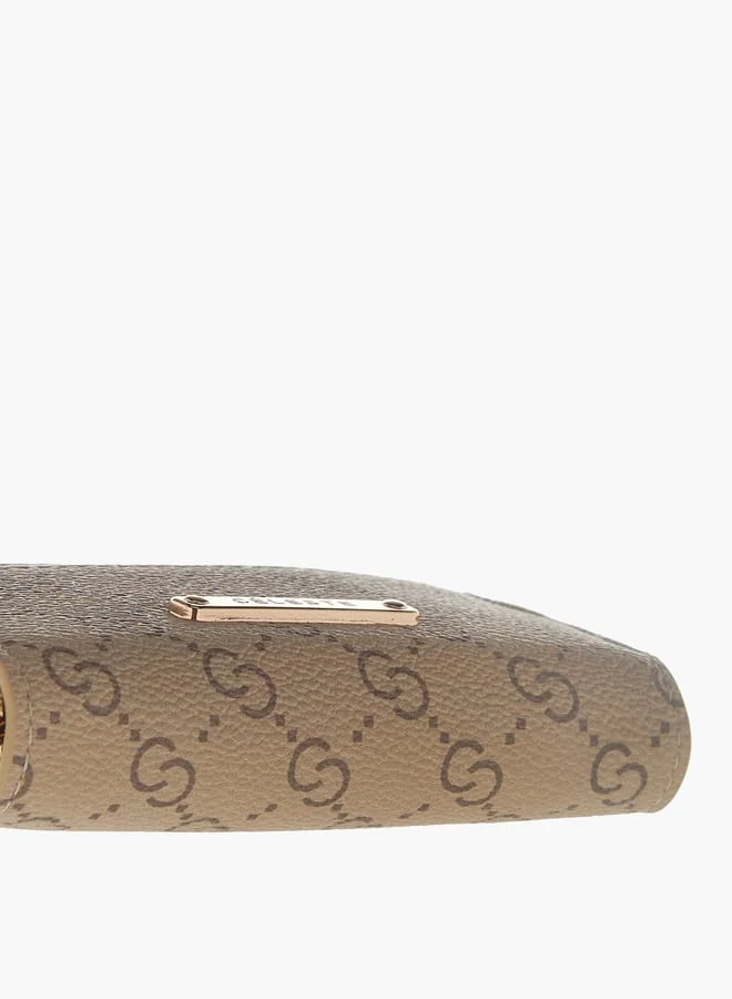 سيليست Womens Monogram Print Zip Around Wallet