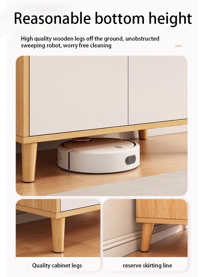 Tanwer Dining cabinet, living room wall cabinet, storage cabinet, home storage cabinet, retro floor standing small cabinet, tea water cabinet, 50*30*80 - Image 2