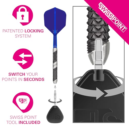 Target Darts 975 Ultra Marine 01 22G 97.5% Tungsten Swiss Point Steel Tip Darts Set with K-Flex - Image 3