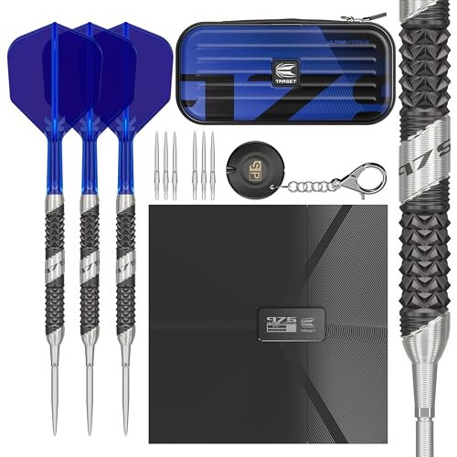 Target Darts 975 Ultra Marine 01 22G 97.5% Tungsten Swiss Point Steel Tip Darts Set with K-Flex - Image 1