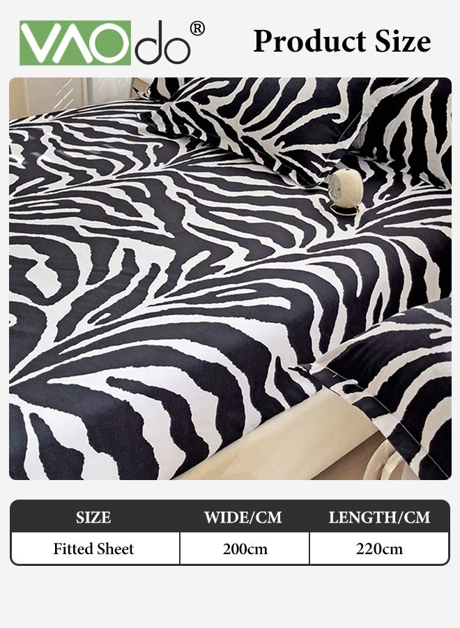 فاو دو شرشف عميق مُجهز، شرشف سرير مُجهز، شرشف سرير مُجهز خالي من التجاعيد والبهتان وقابل للغسل في الغسالة، شرشف سرير مُجهز لغرفة نوم الفنادق المنزلية 200*220 سم - Image 3