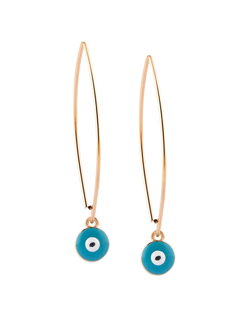 Zaveri Pearls Turquoise Enamel Evil Eye Contemporary Drop Earring For Women-ZPFK15154 - Image 1