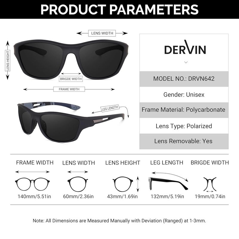 Dervin UV Protected Polarized Sports Sunglasses for Men Driving Cycling Fishing Cricket Sunglasses - Image 5