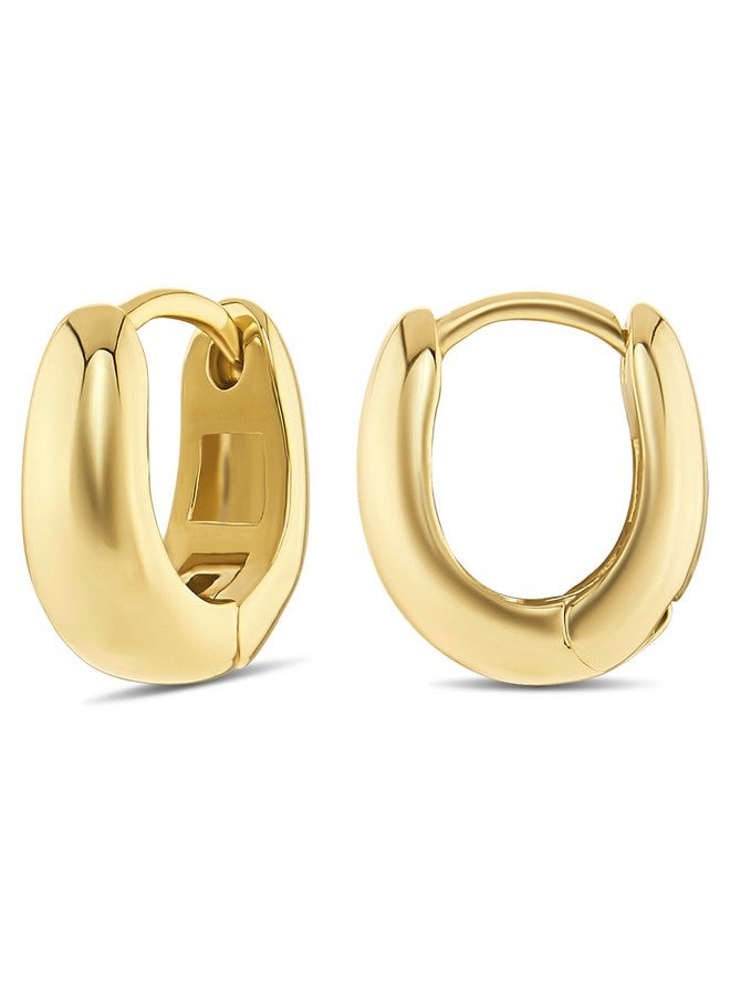MILLA 14k Gold Huggie Earrings for Women Multipack & Individuals - Ear Huggers Earrings for Women Trendy Y2K Earrings, Preppy Earrings - Lightweight & Hypoallergenic (12 mm - 0.5 in) - Image 1