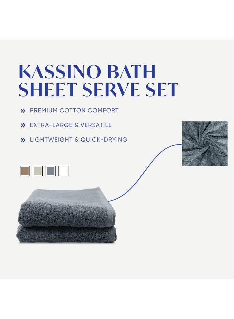 كاسينو Kassino Jumbo Bath Sheet (2 Pack, 90x180 cm) - 540 GSM Large Bath Towel,100% Combed Cotton, Soft & Quick-Dry Oversized Towels, Highly Absorbent, Double Stitched Hotel Quality Towels | Monument - Image 3