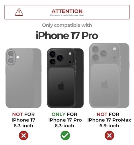Dexnor for iPhone 17 Pro Case 2 Front Frame Builtin Flip Camera Cover Kickstand Compatible with MagSafe HeavyDuty Rugged Shockproof Portection Case with Screen Protector 63 inch Black - Image 3