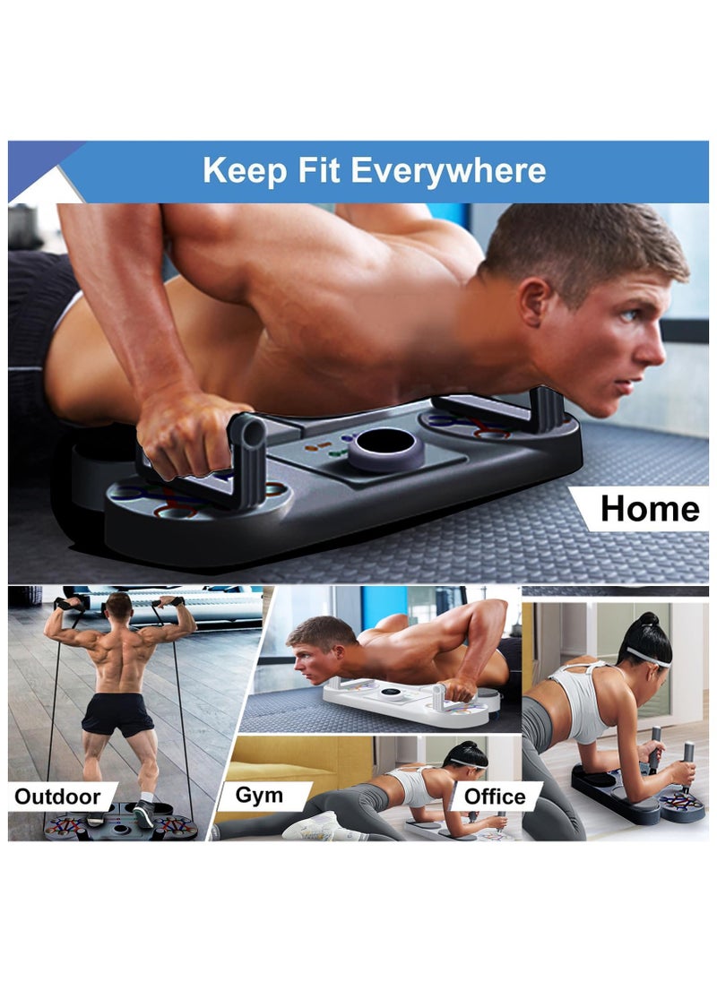 XiuWoo - Push Up Board, Multifunctional Push Up Stand with Resistance Bands, Electronic Time Counting, Home Workout Set for Floor to Strengthen Arms, Core and Back, Push Up Handles for Body Toning Training - Image 1