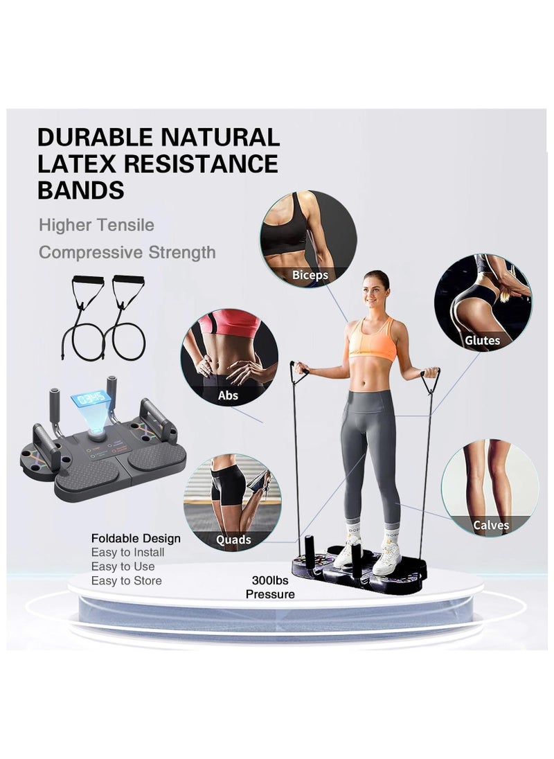 XiuWoo - Push Up Board, Multifunctional Push Up Stand with Resistance Bands, Electronic Time Counting, Home Workout Set for Floor to Strengthen Arms, Core and Back, Push Up Handles for Body Toning Training - Image 1