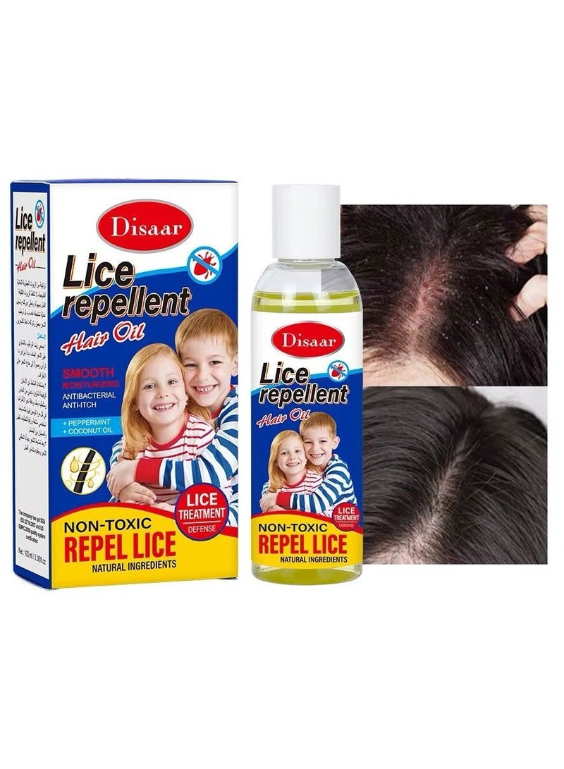 Disaar Lice Repellent Hair Oil Peppermint Nourishing Hair Scalp Care Smoothing Repair Hair Oil With Comb 100ml - Image 3