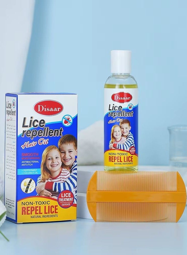 Disaar Lice Repellent Hair Oil Peppermint Nourishing Hair Scalp Care Smoothing Repair Hair Oil With Comb 100ml - Image 2