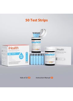iHealth Blood Glucose Test Strips (50 Count), No Coding Blood Sugar Test, Eligible for FSA Reimbursement, Precision Sugar Measurement for Diabetics, Strips Work Only in iHealth Glucose Meters  - Image 2