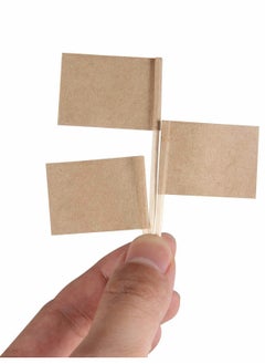 Excefore Toothpick Flags, 200 Pcs Kraft Checkered Toothpick Flags Brown Mini Food Labels Flags for Party Food Cupcake Decoration Picks Cheese Markers for Cupcake, Food, Fruit, Party Decorations  - Image 3