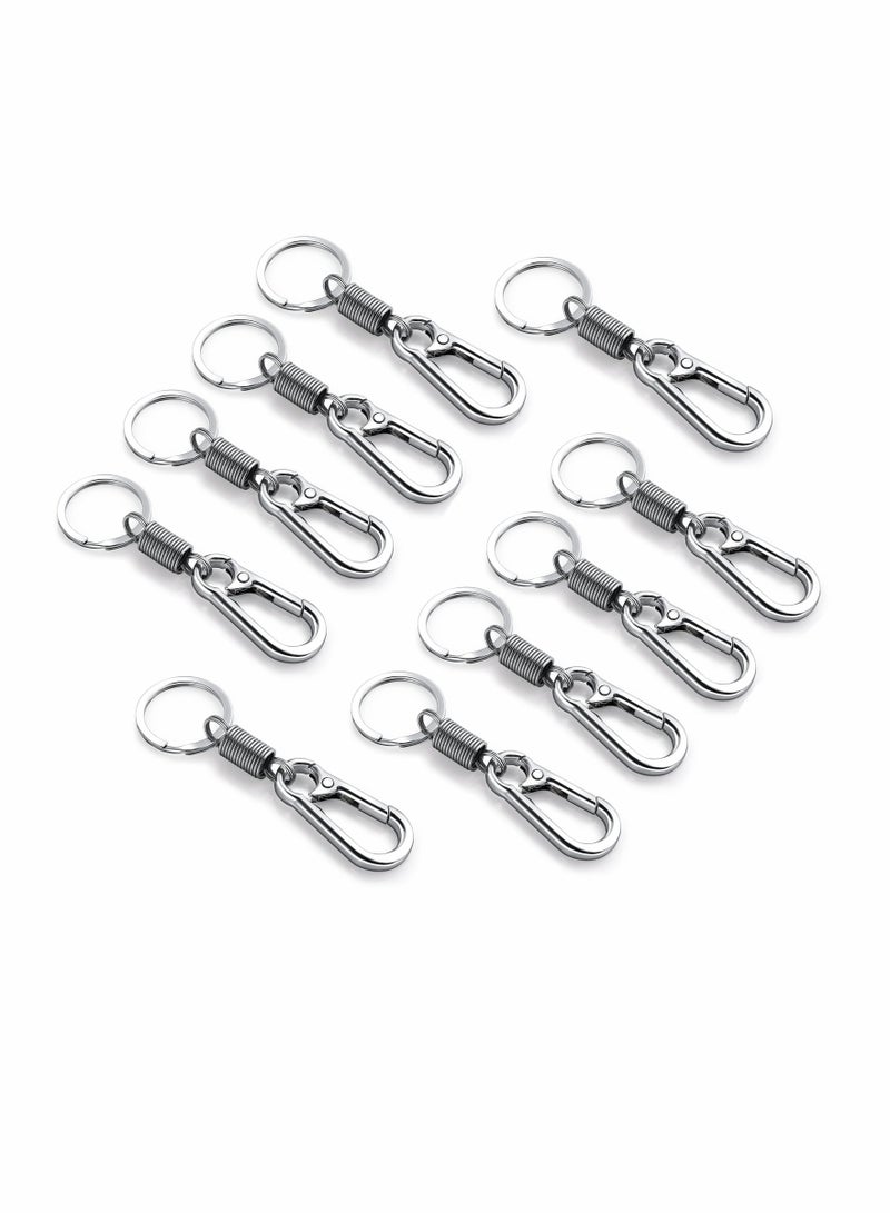 SYOSI 10 Pieces Carabiner Keychain with Spring Heavy Duty Zinc Alloy Key Chain Car Key Holder Keyring Carabiner Ring Quick Release Key Chain for Backpack - Image 1