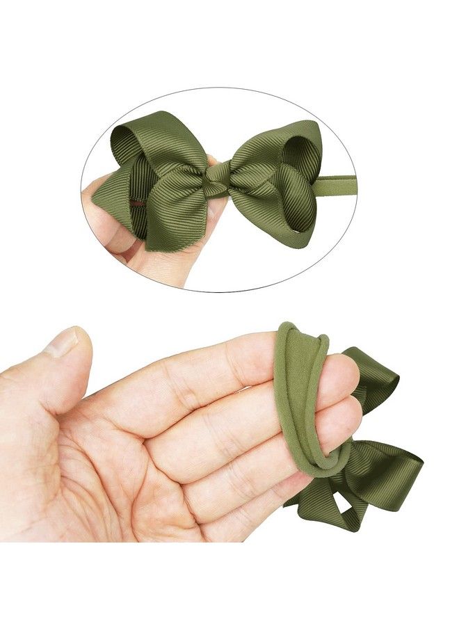 CellElection 40 Colors Baby Girls Headbands 3Inch Grosgrain Ribbon Small Hair Bows Nylon Headbands Soft Stretch Nylon Hairbands Elastics For Newborns Infants Toddlers Kids Children… - Image 5