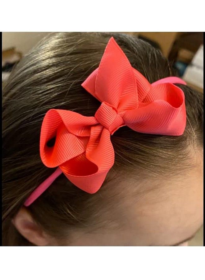 CellElection 40 Colors Baby Girls Headbands 3Inch Grosgrain Ribbon Small Hair Bows Nylon Headbands Soft Stretch Nylon Hairbands Elastics For Newborns Infants Toddlers Kids Children… - Image 4