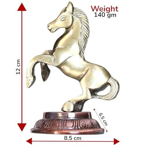 KridayKraft Metal Jumping Horse Statue for Wealth, Income, Shining and Bright Future (8.5 x 6.5 x 12 cm, Grey) - Image 2