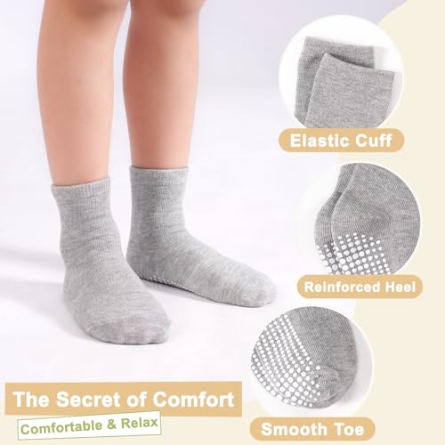 HYCLES Non-Slip Toddler Socks, Girl Grip Socks for 1-3T Kids Girls Boys Toddler Sock with Grippers - Image 4