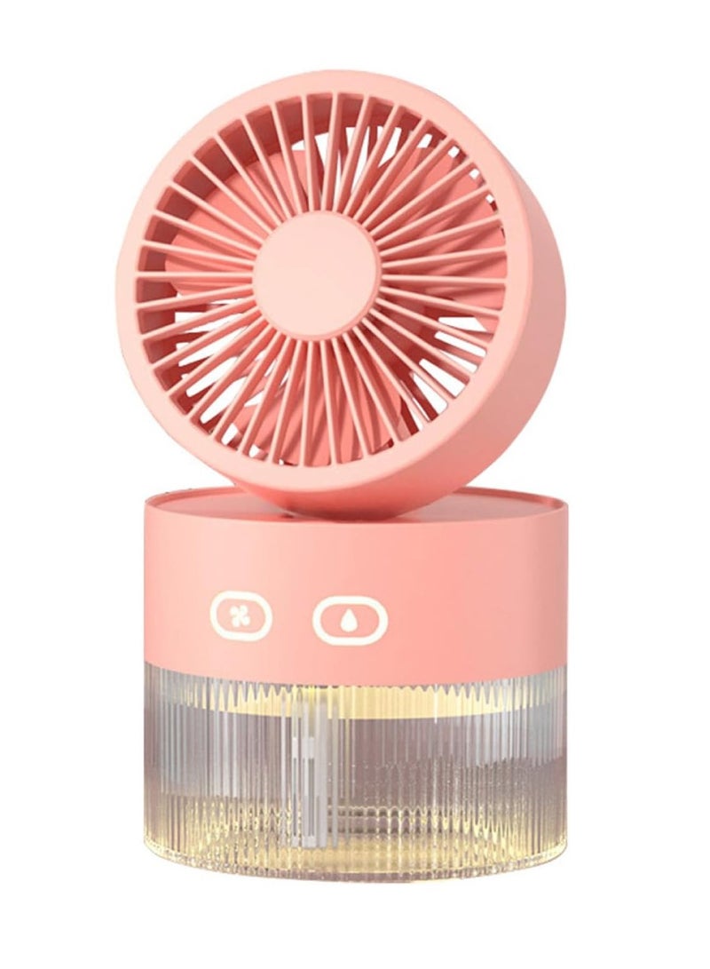 DIGI CORE Mini Desk Misting Fan With 3 Speed Wind Portable Air Humidifier Cooling Fan USB Rechargeable Adjustable Foldable Table Fan Water Tank For Travel Outdoor Home Office Desk Fan - Image 1