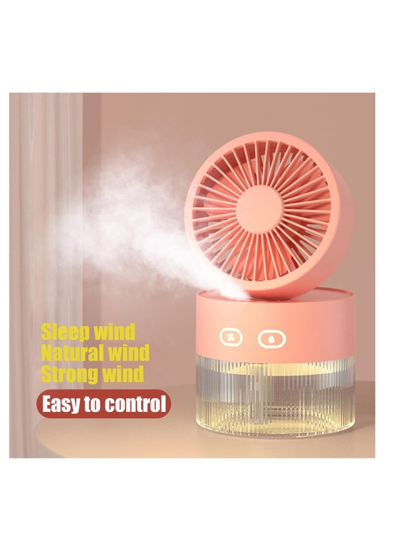 DIGI CORE Mini Desk Misting Fan With 3 Speed Wind Portable Air Humidifier Cooling Fan USB Rechargeable Adjustable Foldable Table Fan Water Tank For Travel Outdoor Home Office Desk Fan - Image 2