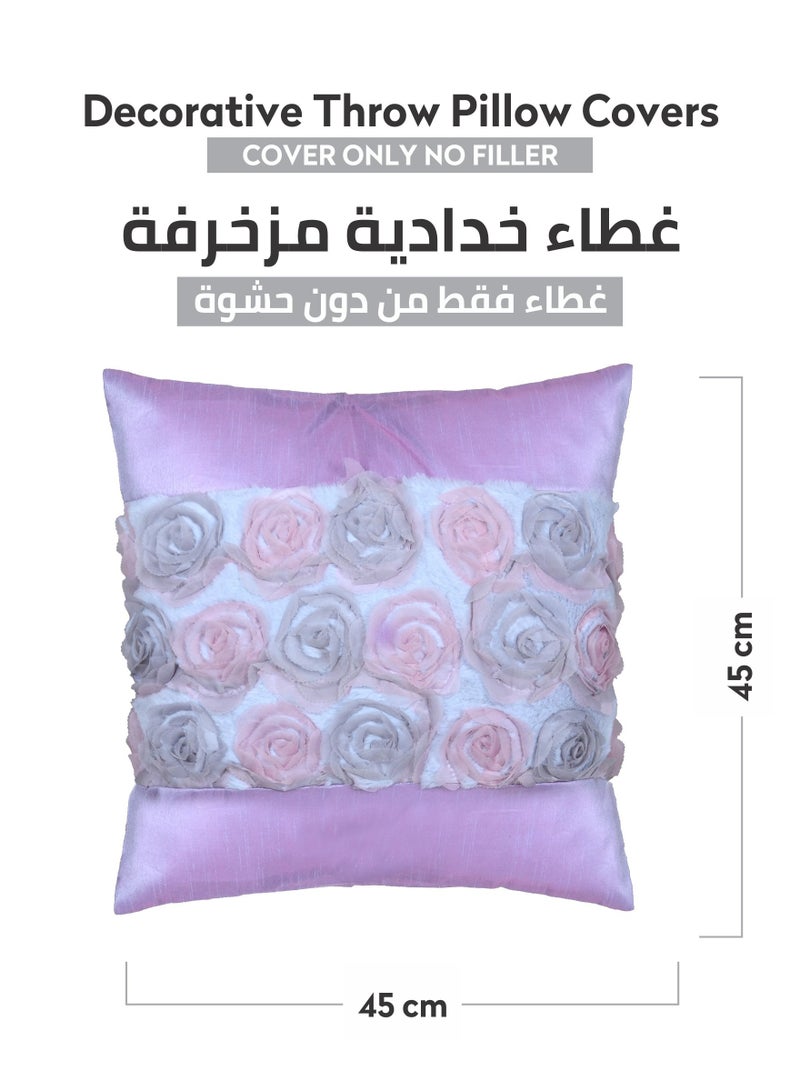 Donetella Cushion Cover,45X45 Cm (18X18 inch) 1-Pcs Decorative Throw Pillowcases Without Filler With Beautiful Abstract Art For Sofa Bed Living Room And Couch, Thistle  - Image 4
