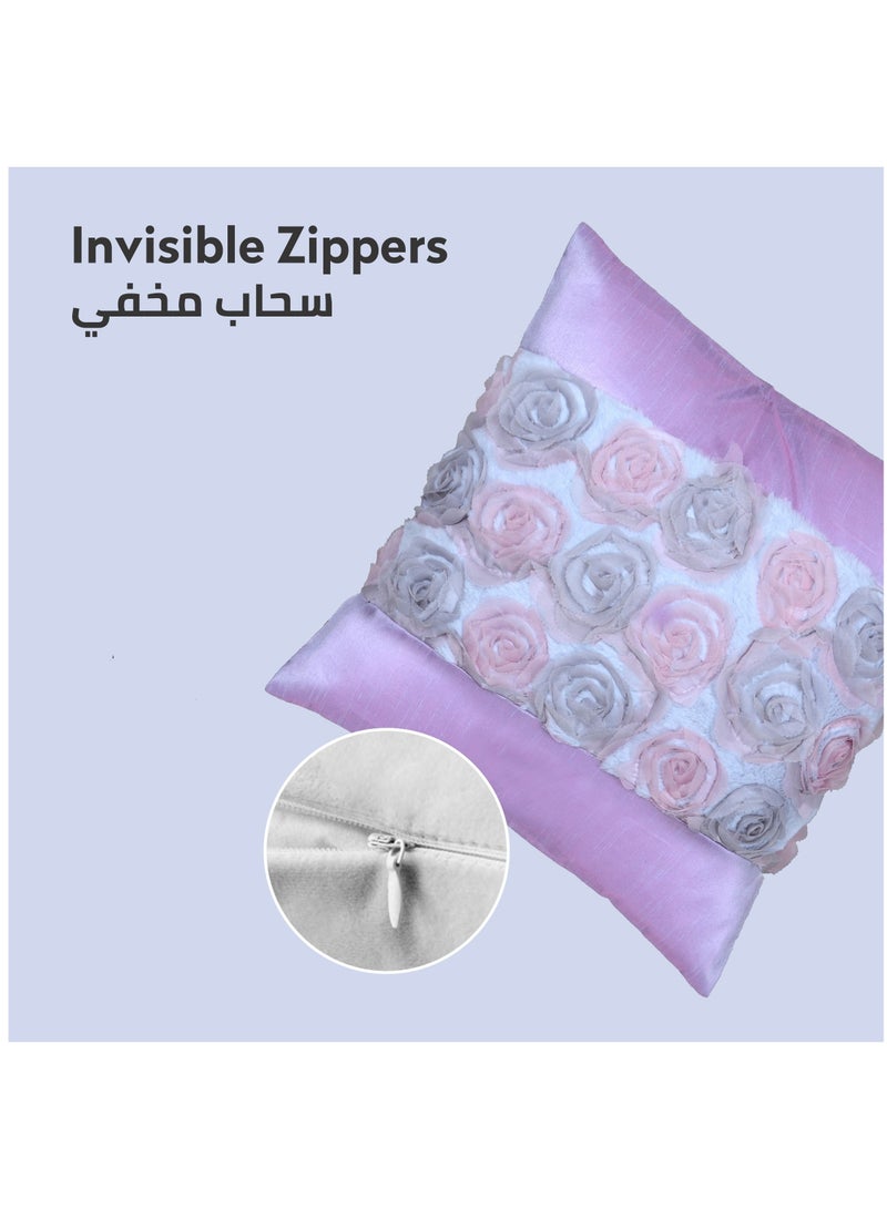 Donetella Cushion Cover,45X45 Cm (18X18 inch) 1-Pcs Decorative Throw Pillowcases Without Filler With Beautiful Abstract Art For Sofa Bed Living Room And Couch, Thistle  - Image 5