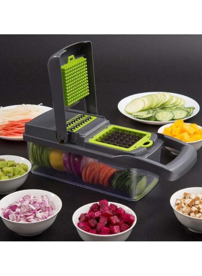 Vegetable Chopper, Pro Onion Chopper, 14 in 1Multifunctional Food Chopper, Kitchen Vegetable Slicer Dicer Cutter,Veggie Chopper With 8 Blades,Carrot and Garlic Chopper With Container - Image 4