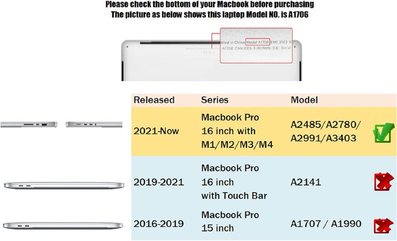 سيفن لاين متوافق مع حافظة MacBook Pro 16 بوصة 2021/2022 M3 M2 M1 Pro/Max A2485 A2779 A2991 حافظة صلبة واقية غير لامعة للكمبيوتر المحمول مع غطاء لوحة مفاتيح (تخطيط EU)، أزرق عميق - Image 2