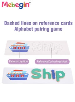 MEBEGIN Wooden Reading Alphabet Spelling Games with 28 Cards Letter Words Puzzle for Kids Montessori Spinning Alphabet Learning Toy for Preschool Boys Girls  - Image 4