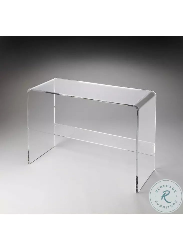 سلاسة طاولة كونسول أكريليك شفافة من SLASA – 86×25×71 سم – طاولة مدخل عصرية شفافة بتصميم بسيط وموفّر للمساحة لغرفة المعيشة أو الممر أو المكتب – تصميم أنيق ومتين من الأكريليك - Image 2