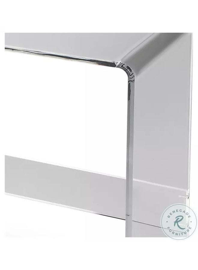 سلاسة طاولة كونسول أكريليك شفافة من SLASA – 86×25×71 سم – طاولة مدخل عصرية شفافة بتصميم بسيط وموفّر للمساحة لغرفة المعيشة أو الممر أو المكتب – تصميم أنيق ومتين من الأكريليك - Image 3