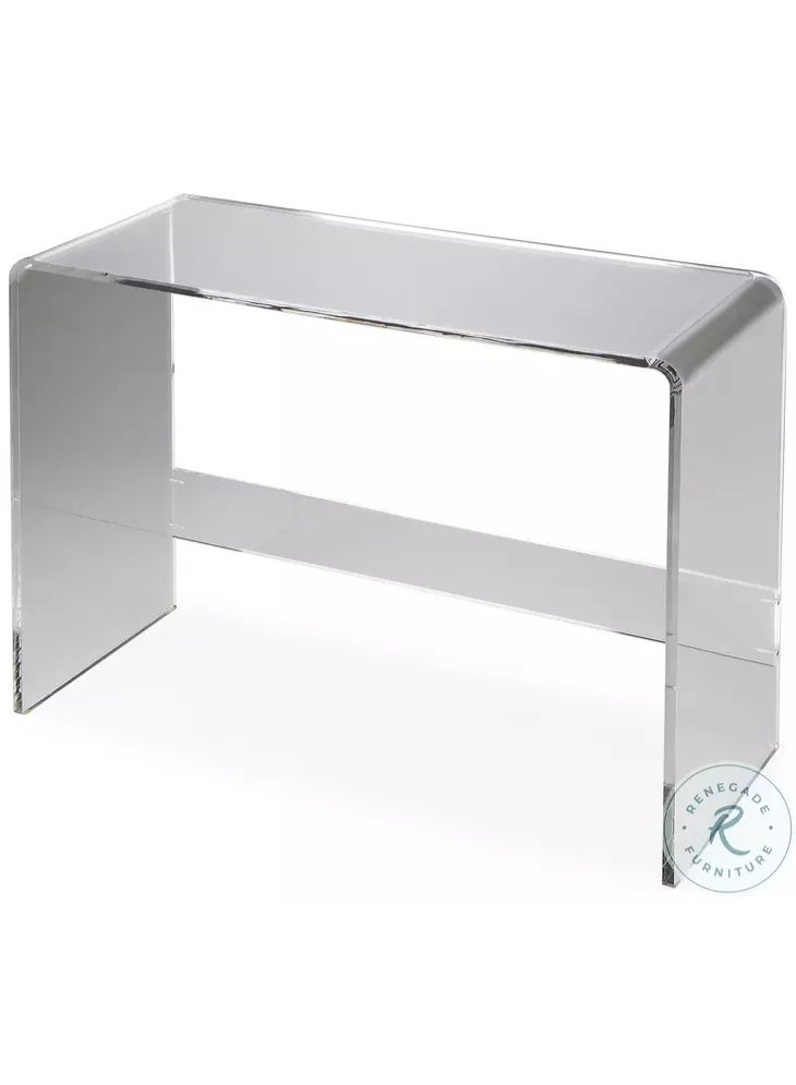 سلاسة طاولة كونسول أكريليك شفافة من SLASA – 86×25×71 سم – طاولة مدخل عصرية شفافة بتصميم بسيط وموفّر للمساحة لغرفة المعيشة أو الممر أو المكتب – تصميم أنيق ومتين من الأكريليك - Image 1