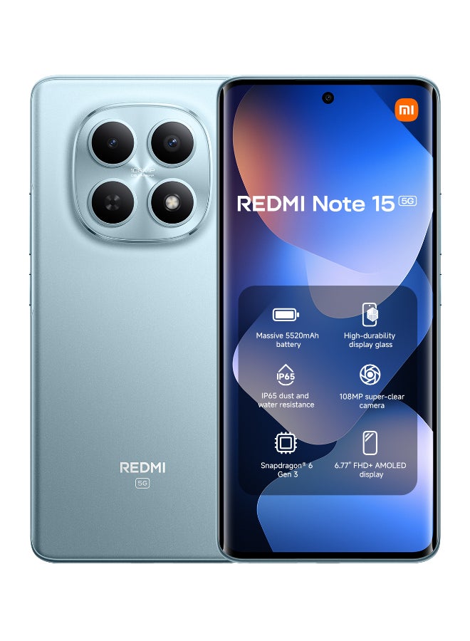 Xiaomi Redmi Note 15 5G Dual SIM Glacier Blue 8GB RAM 256GB 5G - Global Version - Image 1