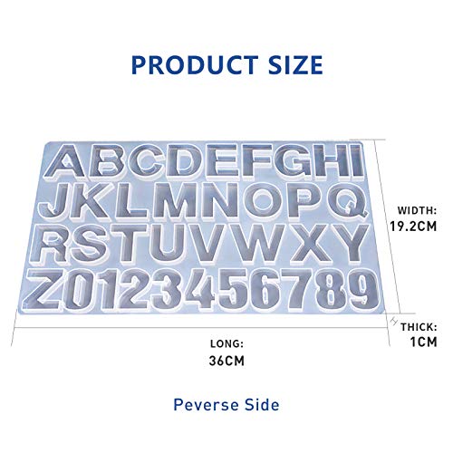 Angel Wings DIY Letters Mold Alphabet Number Silicone Molds Large Clear Resin Mold Jewelry Keychain Casting Mold Epoxy Resin Craft Supplies for DIY Alphabet Letters and Number (36 Cavity) - Image 2