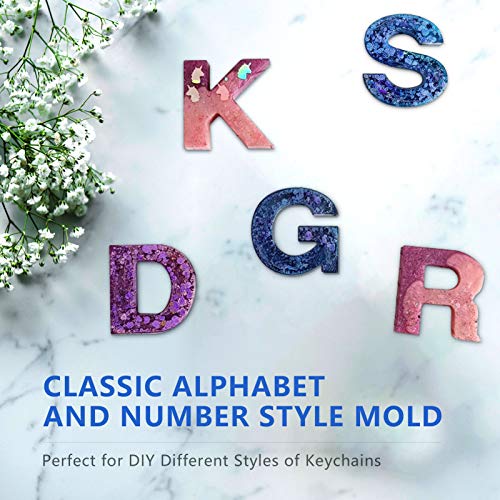 Angel Wings DIY Letters Mold Alphabet Number Silicone Molds Large Clear Resin Mold Jewelry Keychain Casting Mold Epoxy Resin Craft Supplies for DIY Alphabet Letters and Number (36 Cavity) - Image 5