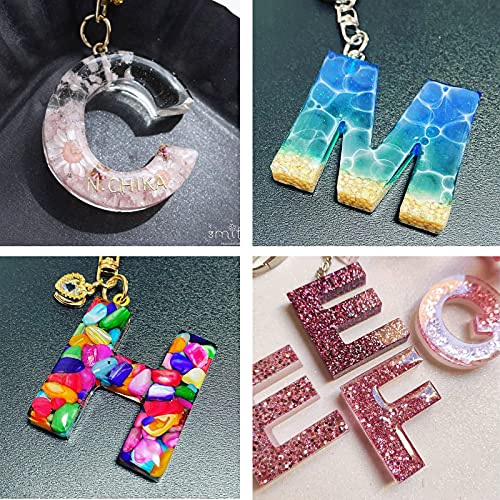 Angel Wings DIY Letters Mold Alphabet Number Silicone Molds Large Clear Resin Mold Jewelry Keychain Casting Mold Epoxy Resin Craft Supplies for DIY Alphabet Letters and Number (36 Cavity) - Image 3