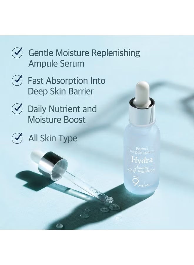 9wishes Hydra Perfect Ampule Serum – Deep Hydration & Glow Booster | Lightweight Moisture Ampoule with Hyaluronic Acid | Revitalizing Face Serum for Smooth, Radiant & Plump Skin – 25ml - Image 4