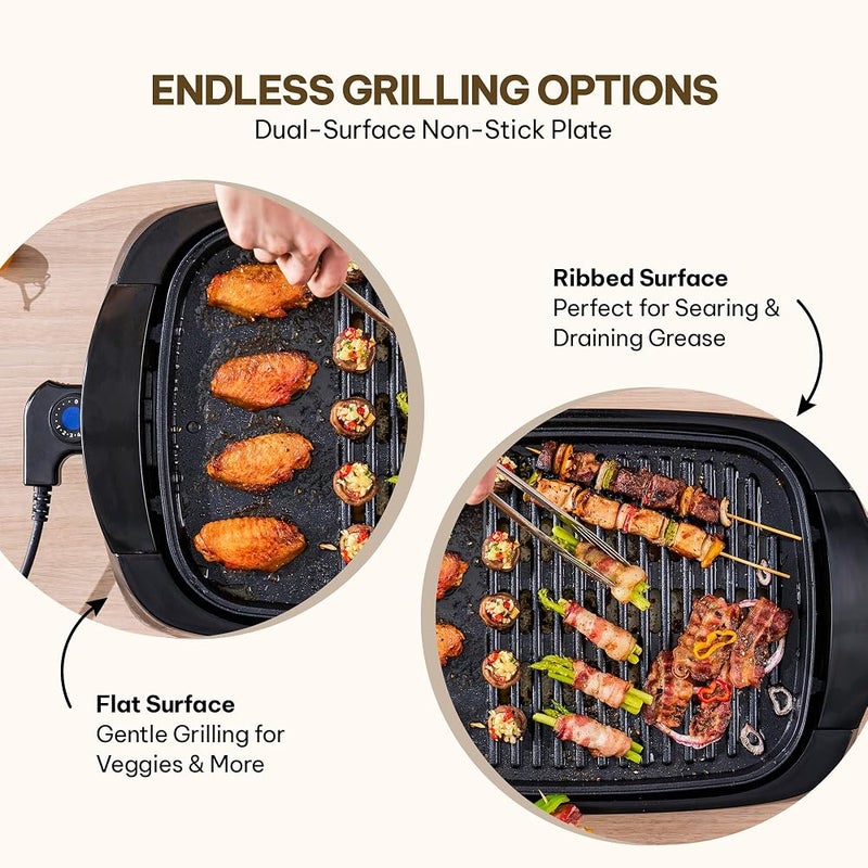Blaupunkt KGT422 Indoor Grill 2200W Ceramic Coating Drip Tray Glass Lid KGT422 - Image 3