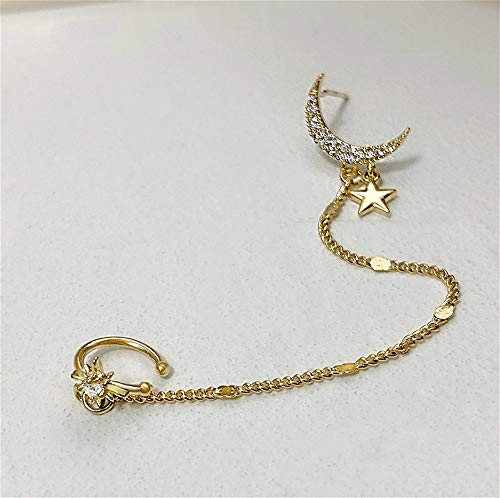 Sither Women Earring with Cuff Chain Ear Clips Ear Wraps Cuff Earrings Dangle Earrings Helix Cartilage Clip On Christmas Jewelry Gift for Her(1 Piece) - Image 3