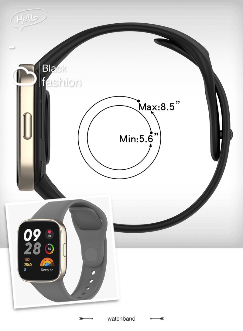 For Xiaomi Redmi Watch 3 Red Rice Watch3 Lite Red Rice 3 Generation Bracelet Official Silicone StrapDark gray Dark gray - Image 2