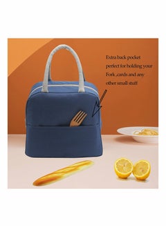 KASTWAVE Cute Lunch Bags for Women, Fashion Lunch Box Containers Thermal Waterproof Lunch Organizer Insulated Lunch Tote Bag for Girls Men Adult Work School Picnic (Navy Blue)  - Image 5