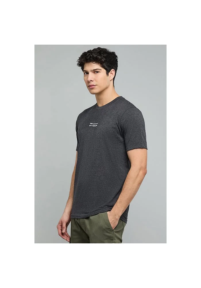 R&b Printed T-Shirt with Crew Neck and Short Sleeves