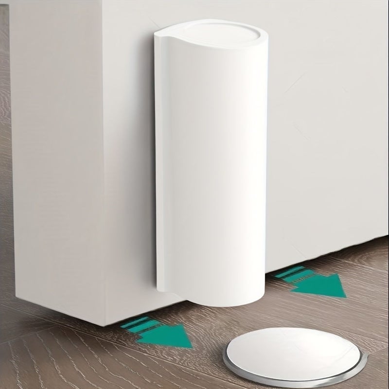 Black Magnetic Door Stopper Adjustable Height Anti Collision Wood Trim Cushion for Bathroom Office - Image 4