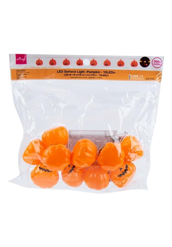 Daiso LED Garland Light - Pumpkin - 10 LEDs - Orange - Image 1