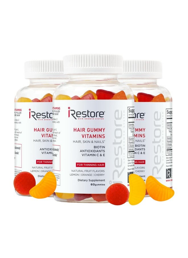 iRestore Hair Gummy Vitamins Vegan Biotin Gummies For Hair Skin And Nails Gummies Hair Gummies Biotin Gummies For Hair Growth Biotin Vitamins For Women & Men Biotin 5000Mcg 3Pk  - Image 1