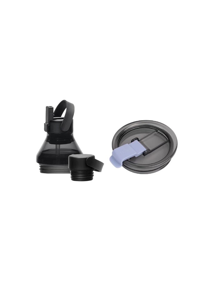STTOKE Bundle | STTOKE Multi-Lid Collection | Coloured Tritan Leakproof Lid & Hydrate+ | Bottle Extension Base | Accessories  (Black Hyd+ & Blue) - Image 1